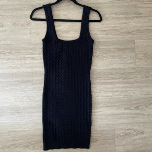 Zara Cable Knit Sweater Tank Midi Dress